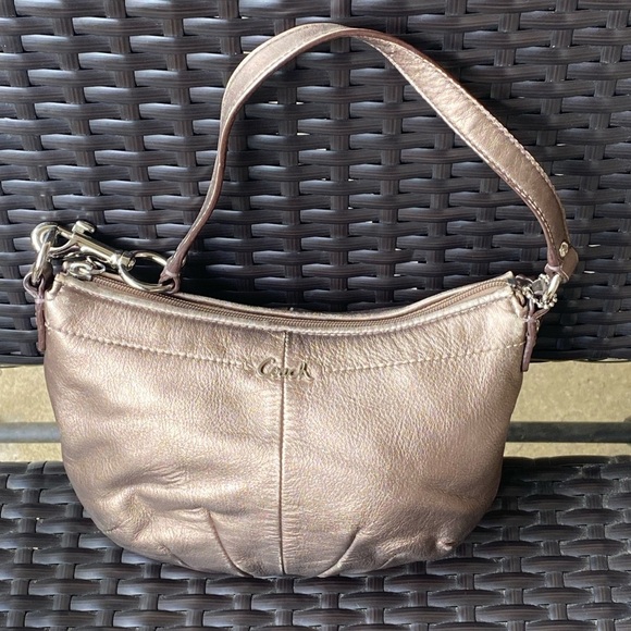 Coach Pewter Leather Shoulder Bag - Picture 2 of 12